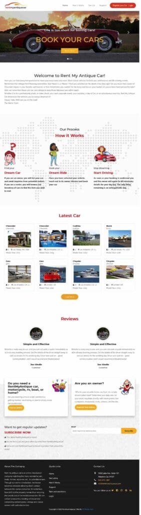 Classic Car Rental eCommerce