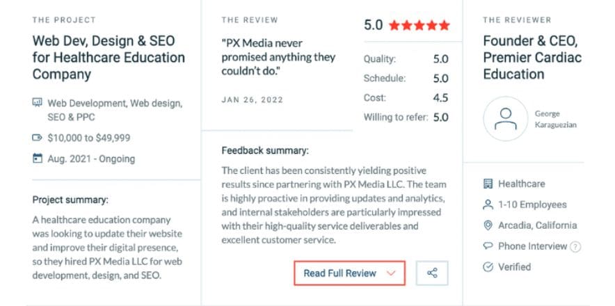 5-Star Rated Review for SEO