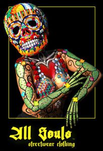 sugar skull art face and body